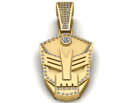 तेंदुआ चेहरा लटकन 3D प्रिंट मॉडल