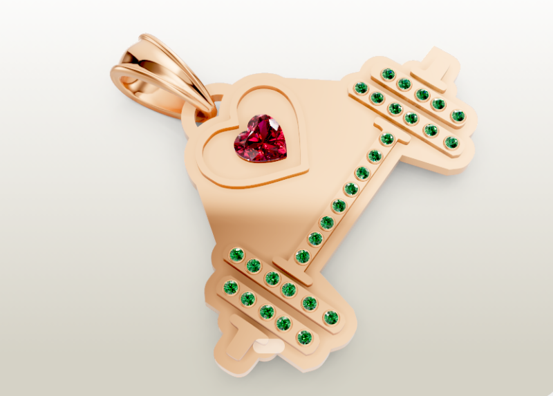 Lab Ruby Amethyst Puppy Love Necklace pendant 3D प्रिंट मॉडल .c4d .max .obj .3ds .fbx .stl .blend 