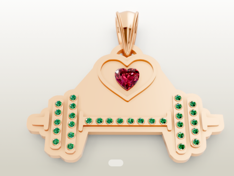 Lab Ruby Amethyst Puppy Love Necklace pendant 3D प्रिंट मॉडल