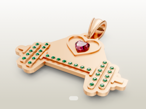 Lab Ruby Amethyst Puppy Love Necklace pendant 3D प्रिंट मॉडल