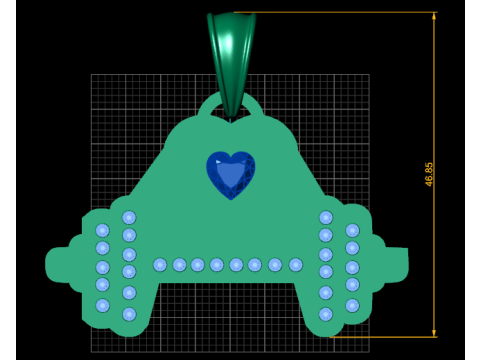 Lab Ruby Amethyst Puppy Love Necklace pendant 3D प्रिंट मॉडल