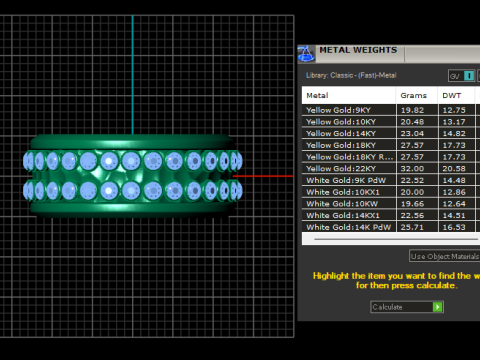 Emerald Gold Wedding pendant 3D 打印模型