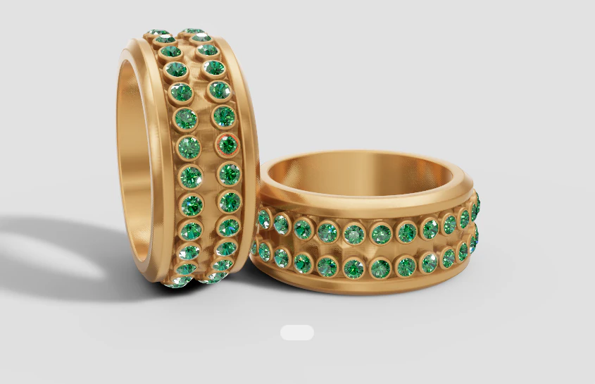 Emerald Gold Wedding pendant 3D Print Model .c4d .max .obj .3ds .fbx .stl .blend 