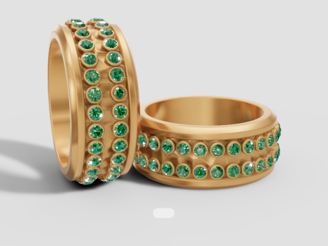 Emerald Gold Wedding pendant Model Cetak 3D