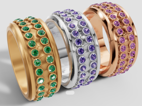 Emerald Gold Wedding pendant Model Cetak 3D
