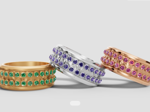 Emerald Gold Wedding pendant Model Cetak 3D