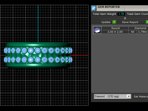 Emerald Gold Wedding pendant 3D Print Model