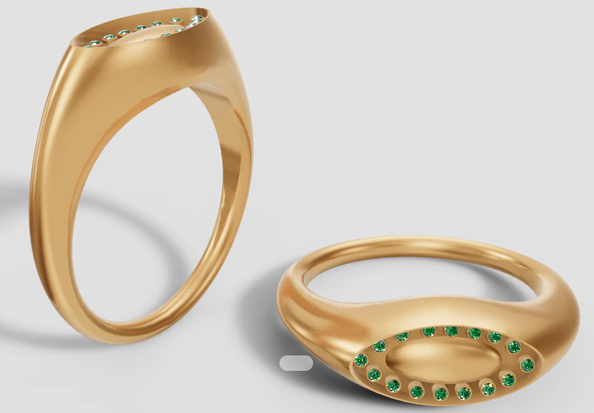 Clair Obscur Ring Oval PENDANT 3D Print Model .c4d .max .obj .3ds .fbx .stl .blend 