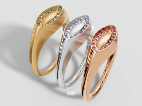 Clair Obscur Ring Oval PENDANT 3D Print Model