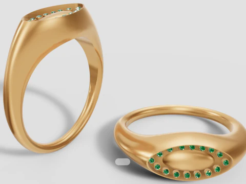 LIONTIN Oval Cincin Clair Obscur Model Cetak 3D