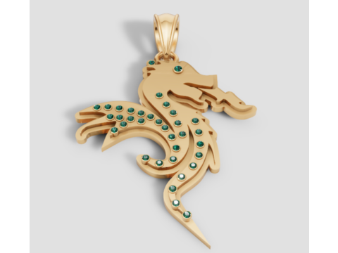 Cazador Sea Animal Seahorse Pendant Necklace PENDANT Modelo de impresión 3D