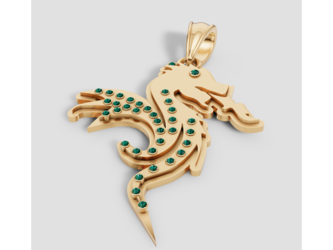 Cazador Sea Animal Seahorse Pendant Necklace PENDANT Modelo de impresión 3D