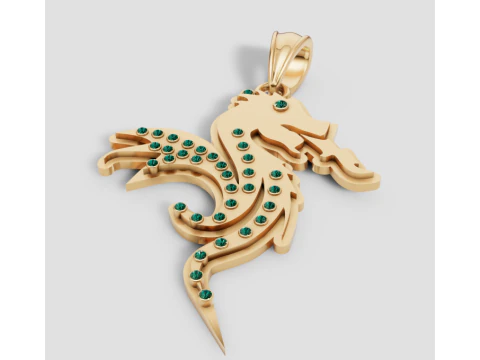 Cazador Sea Animal Seahorse Pendant Necklace PENDANT 3D Print Model