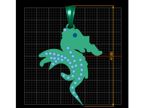 Cazador Sea Animal Seahorse Pendant Necklace PENDANT 3D Print Model