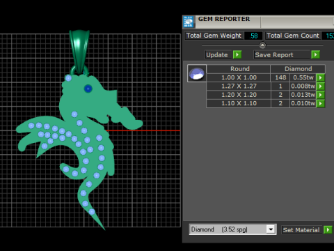 Cazador Sea Animal Seahorse Pendant Necklace PENDANT Modelo de impresión 3D
