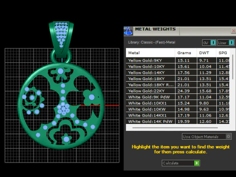Dainty Gold Jewelry for Girls Sparkle Gemstone Pendant 3D Print Model