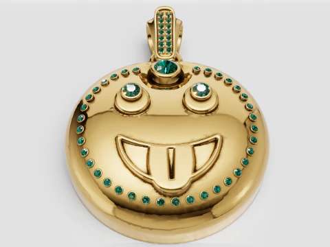 Happy Charm Reversible Diamond And Sapphire P 3D Print Model
