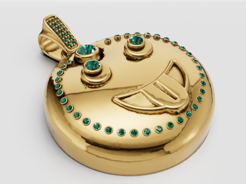 Happy Charm Reversible Diamond And Sapphire P 3D Print Model
