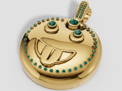 Happy Charm Reversible Diamond And Sapphire P 3D Print Model