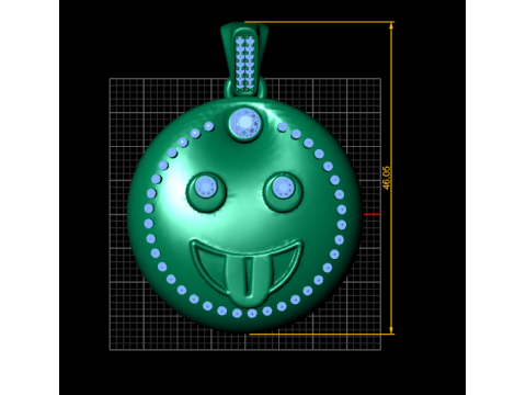 Happy Charm Reversible Diamond And Sapphire P 3D Print Model
