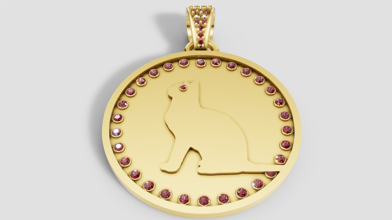 Aromatherapy Cat Pendant Jewelry Stainless PENDANT 3D 프린트 모델 .c4d .max .obj .3ds .fbx .stl .blend