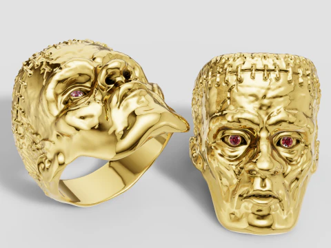 スクレット リング 3D 印刷可能なペンダント 3Dプリントモデル