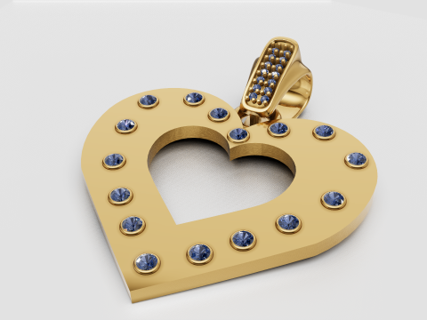 Lab-Grown Diamond Heart Necklace PANDANT Modelo de impresión 3D