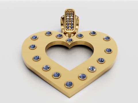 Lab-Grown Diamond Heart Necklace PANDANT Modelo de impresión 3D