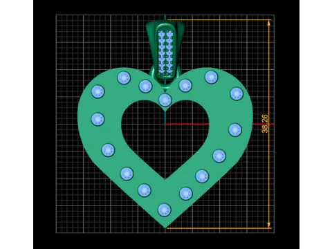Ожерелье-сердце с выращенным в лаборатории бриллиантом КУЛОН 3D Принт Модель