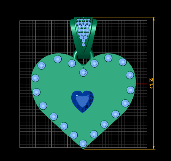 Heart Eil Blue Eye Bohemian Charms Diy Earrings Necklace PANDANT 3D Print Model .c4d .max .obj .3ds .fbx .stl .blend 