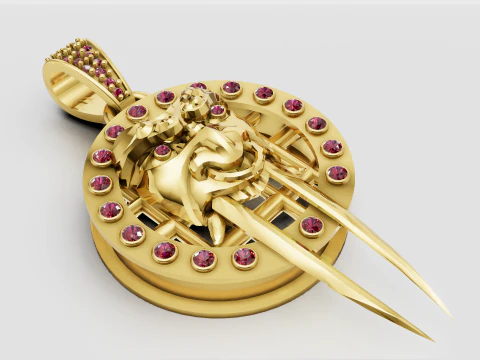 Vintage Gold PENDANT 3D Print Model