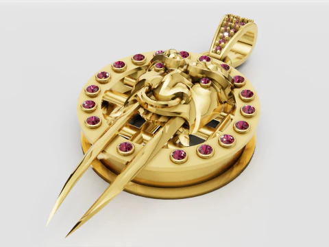 Vintage Gold PENDANT 3D Print Model