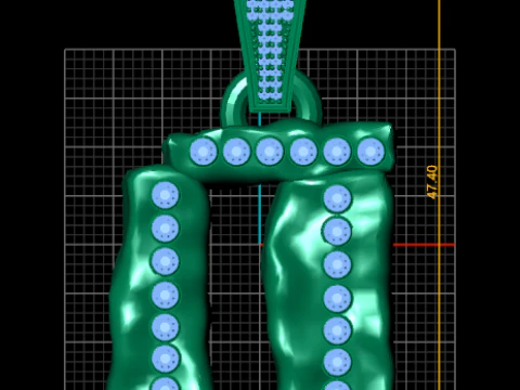 Collier avec pendentif avec lettres cubaines, déclaration hip hop Modèles 3D en vedette