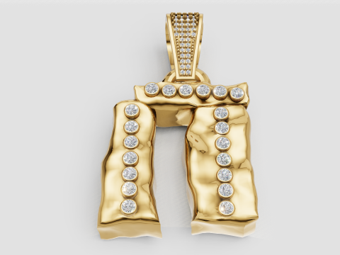 Hiphop Statement Cuban Letter Necklaces pendant 3D 프린트 모델