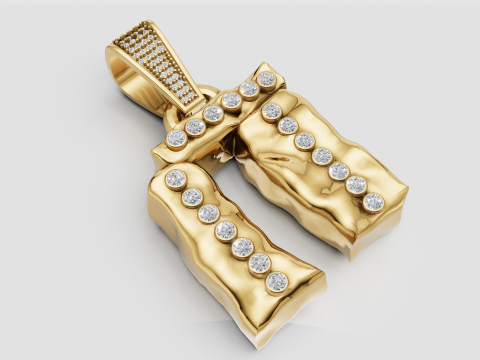 Hiphop Statement Cuban Letter Necklaces pendant 3D 프린트 모델