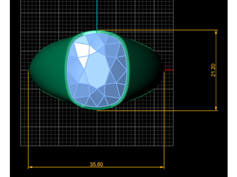 Ruby Gemstone Oval Ring pendant 3D-Druckmodell