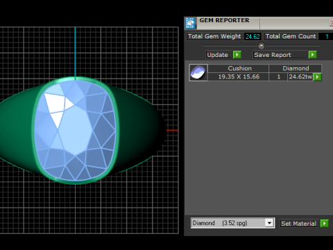 Ruby Gemstone Oval Ring pendant 3D Print Model