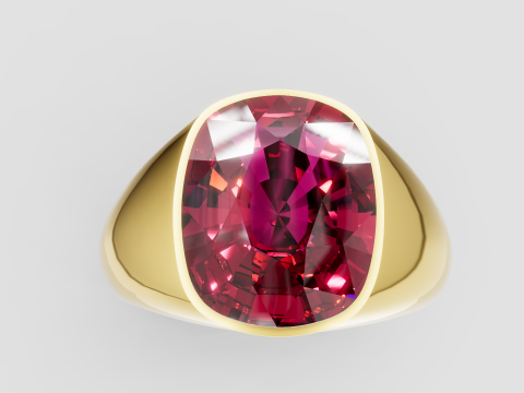Ruby Gemstone Oval Ring pendant 3D Print Model
