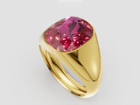 Ruby Gemstone Oval Ring pendant 3D Print Model