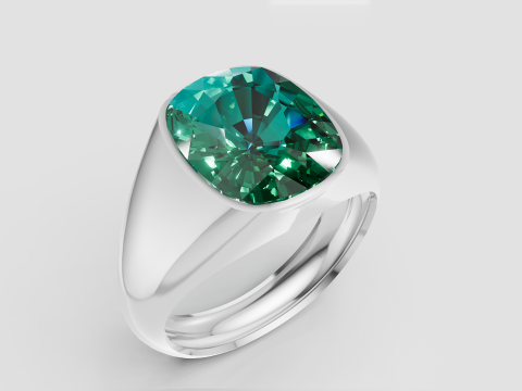 Ruby Gemstone Oval Ring pendant 3D Print Model
