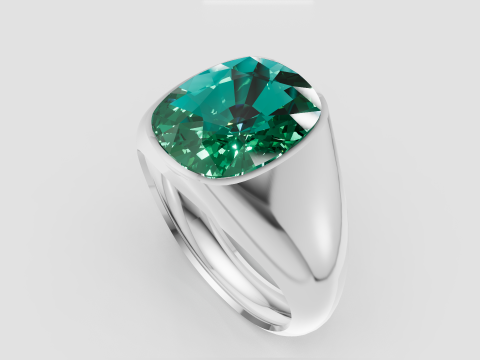 Ruby Gemstone Oval Ring pendant 3D Print Model