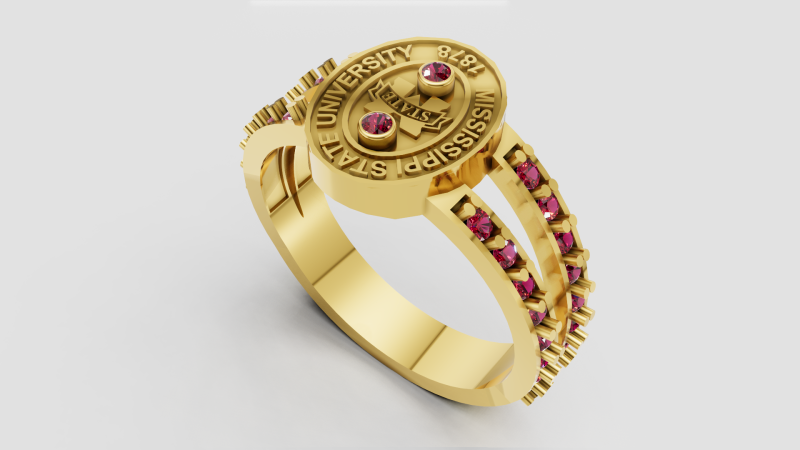 Red Stone Graduation Ring pendant 3D Принт Модель .c4d .max .obj .3ds .fbx .stl .blend