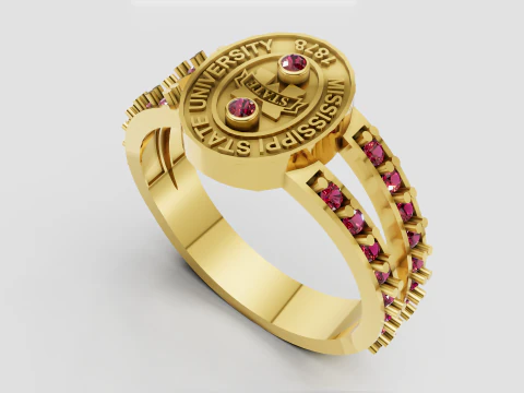 红石毕业戒指吊坠 3D 打印模型