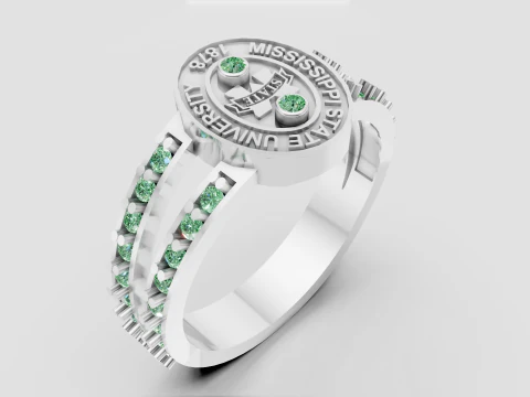 Red Stone Graduation Ring pendant 3D Print Model