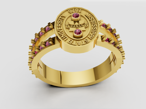 Red Stone Graduation Ring pendant 3D Принт Модель