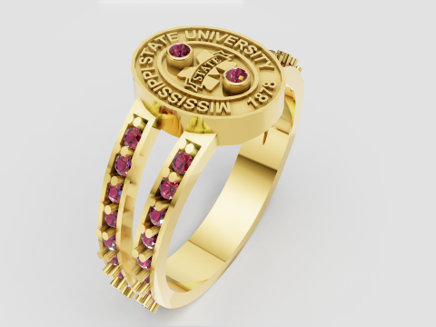 Red Stone Graduation Ring pendant 3D Принт Модель