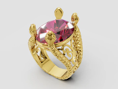 Oval Design Garnet pendant 3D Print Model