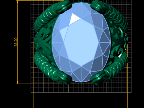 Oval Design Garnet pendant Modelo de Impressão 3D