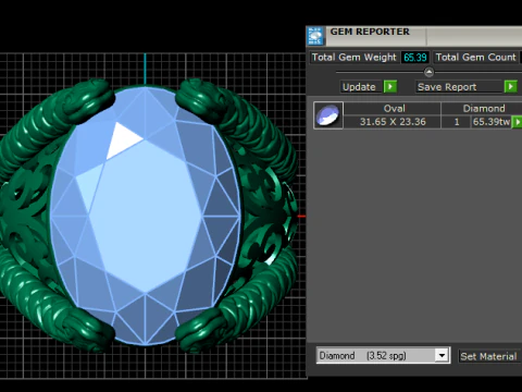 Oval Design Garnet pendant 3D Print Model