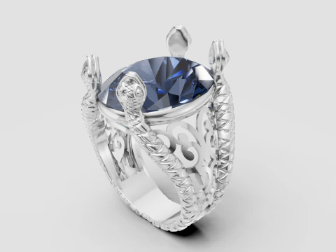 Oval Design Garnet pendant 3D Print Model